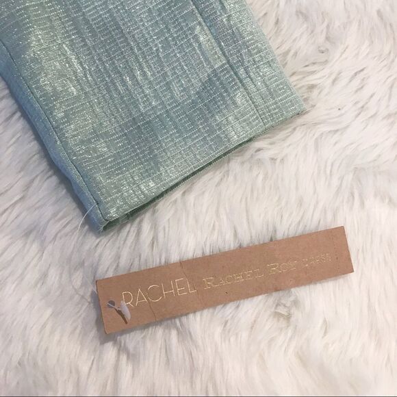 RACHEL ROY Mod Sheath Mini Dress Green Textured Shiny Retro 60s Green Size 4 New - Picture 7 of 15